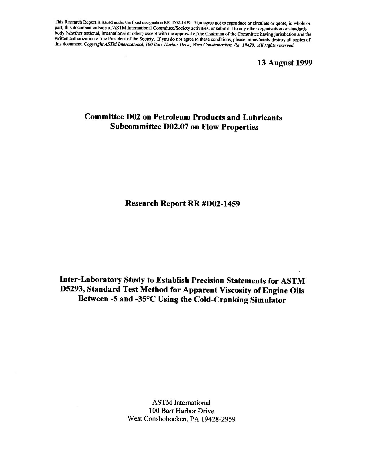ASTM RR-D02-1459 1999封面图