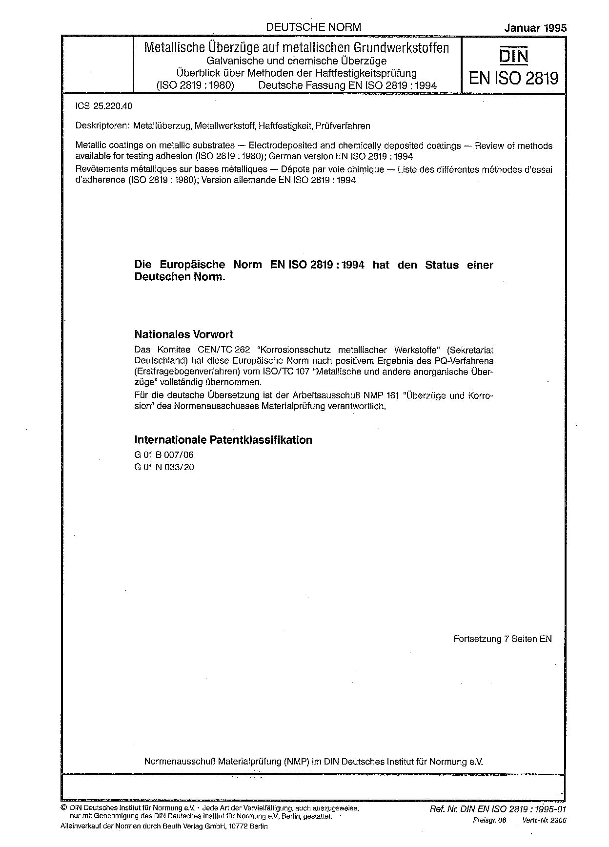DIN EN ISO 2819:1995封面图