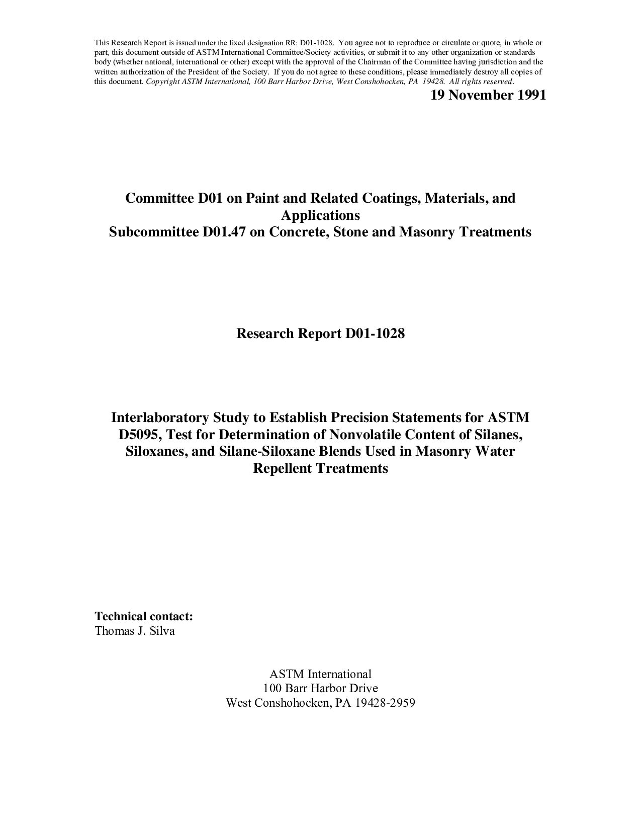 ASTM RR-D01-1028 1991封面图