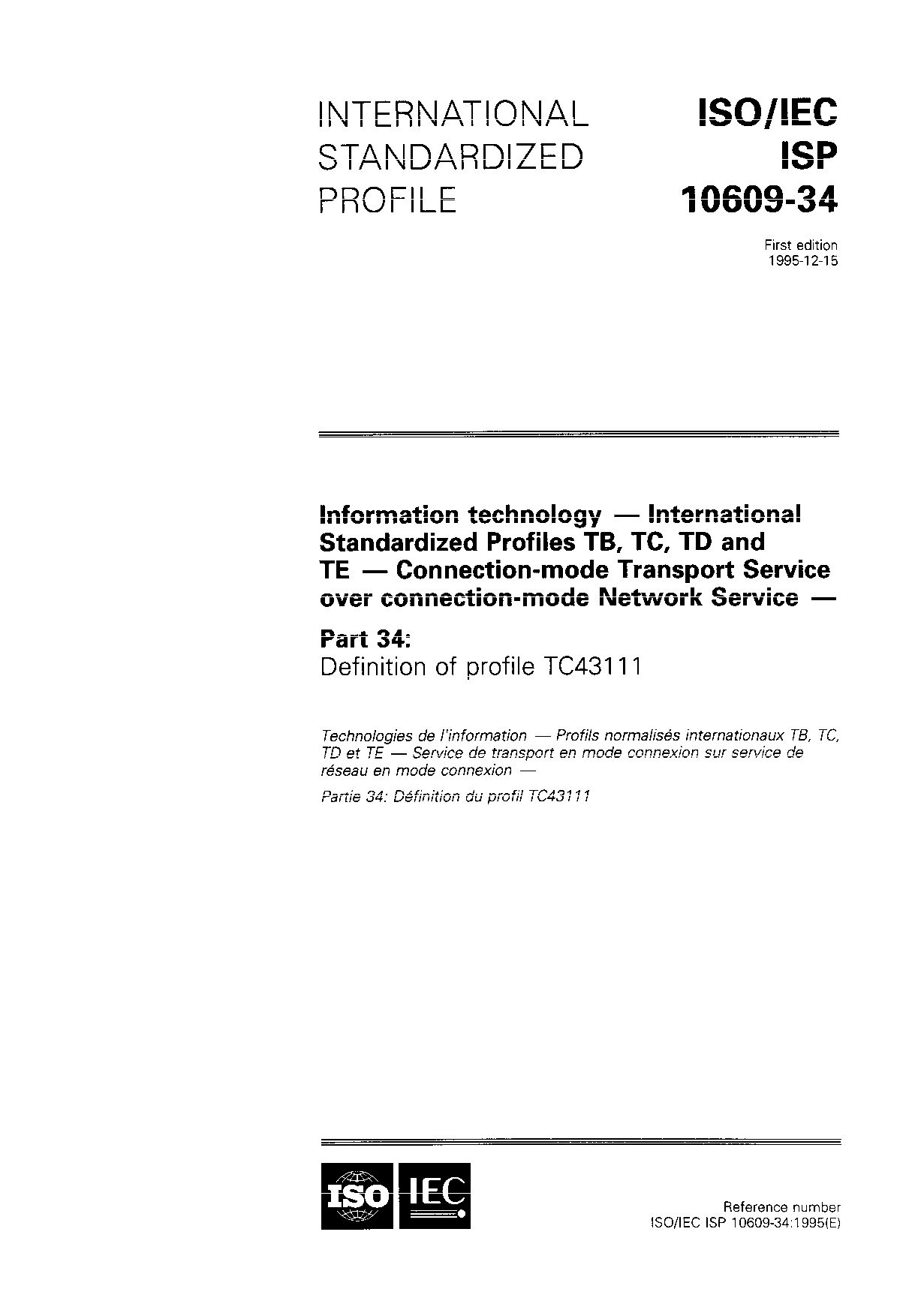 ISO/IEC ISP 10609-34:1995