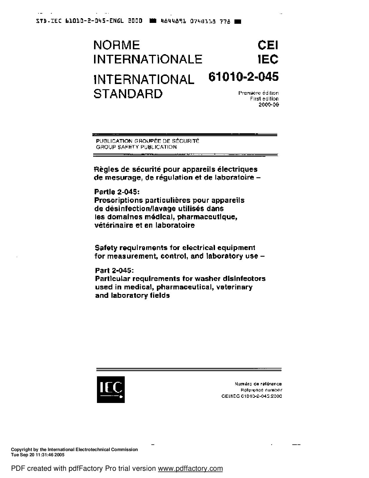 IEC 61010-2-045:2000封面图