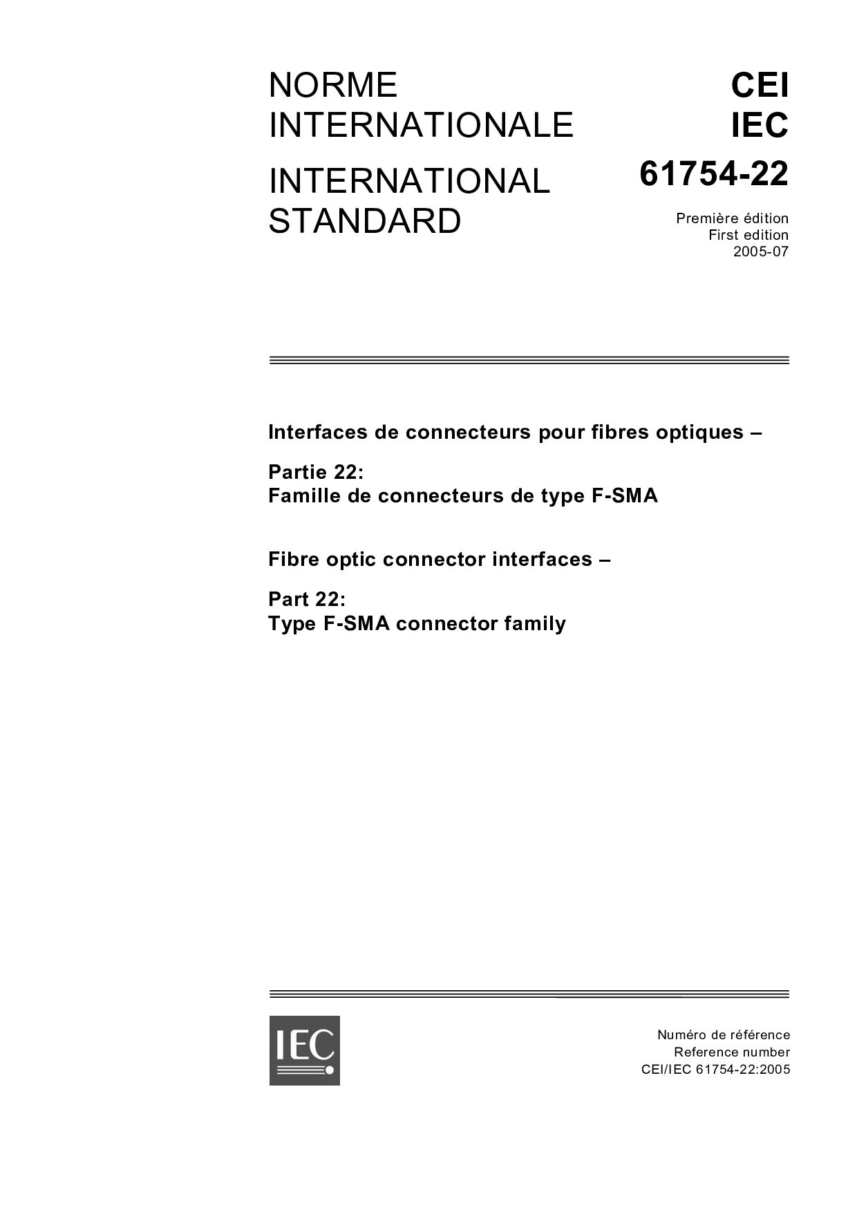 IEC 61754-22:2005封面图