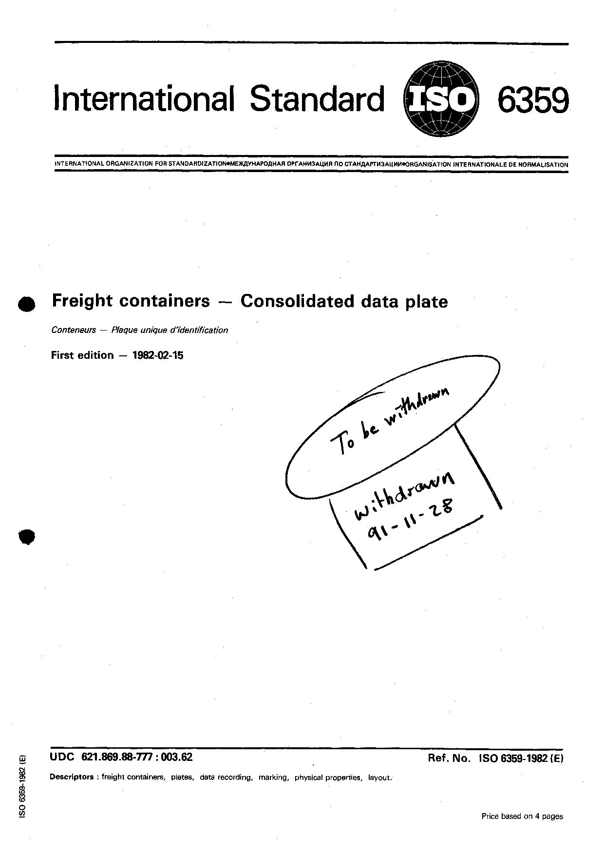 ISO 6359:1982封面图