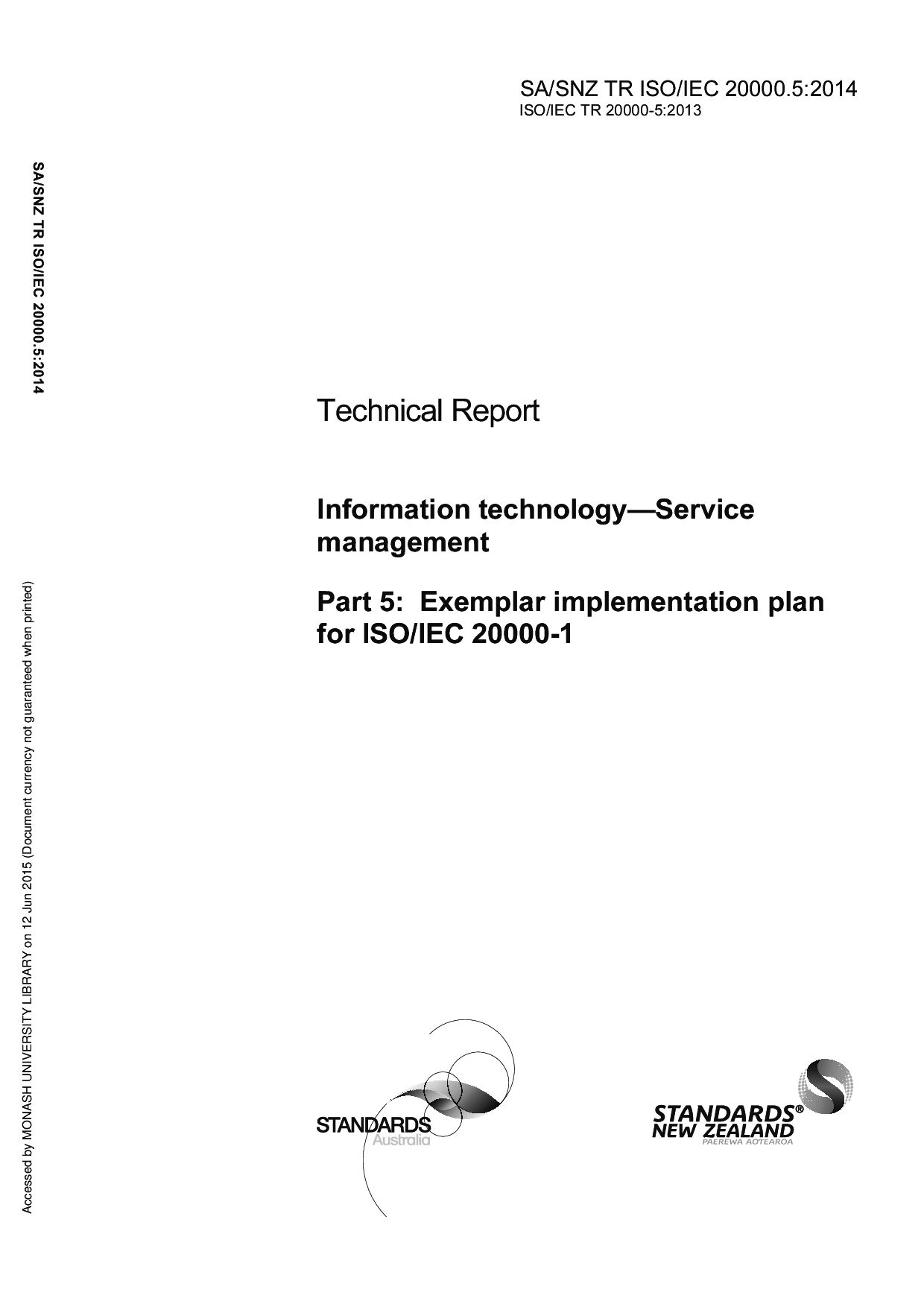 SA/SNZ TR ISO/IEC 20000.5:2014封面图