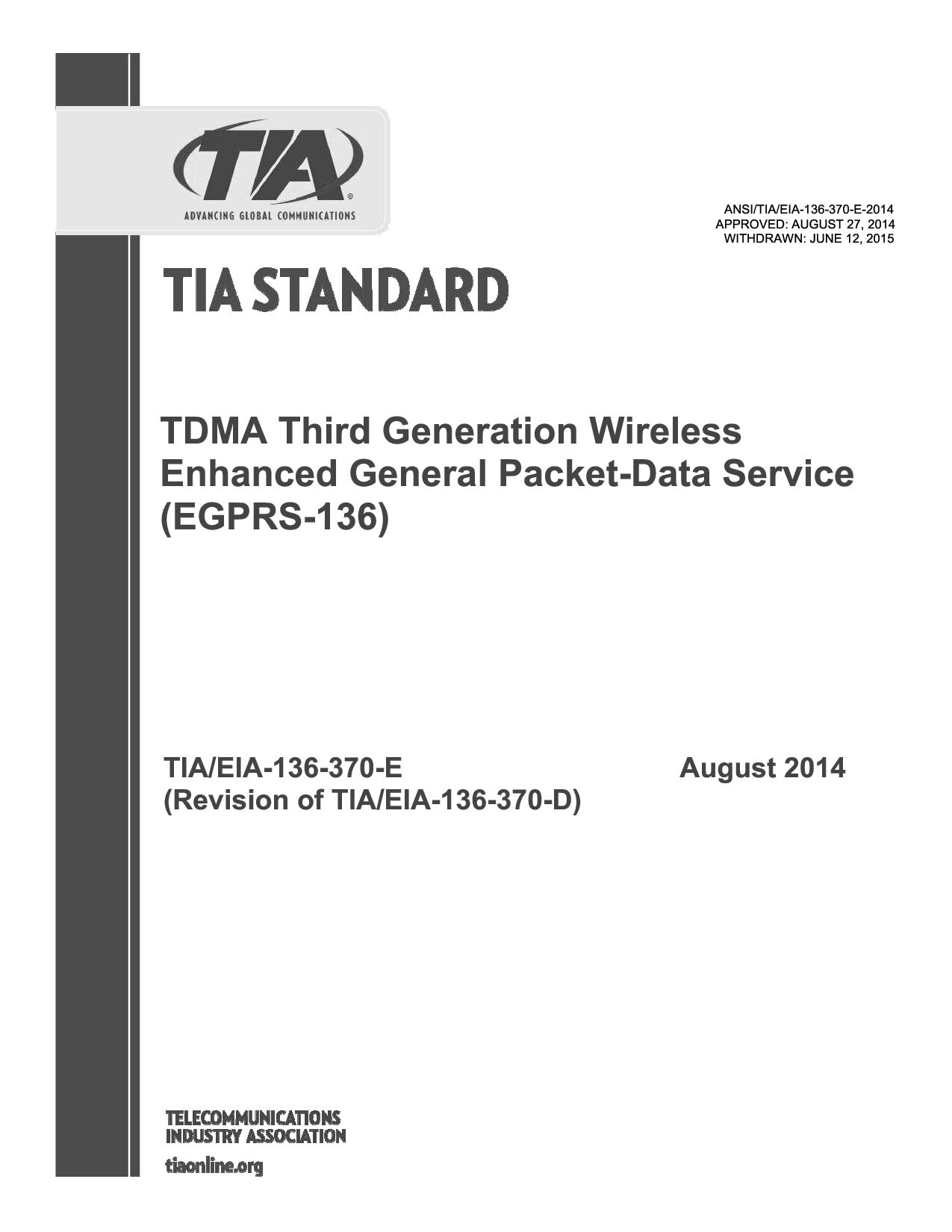 ANSI/TIA/EIA-136-370-E-2014(2015)封面图