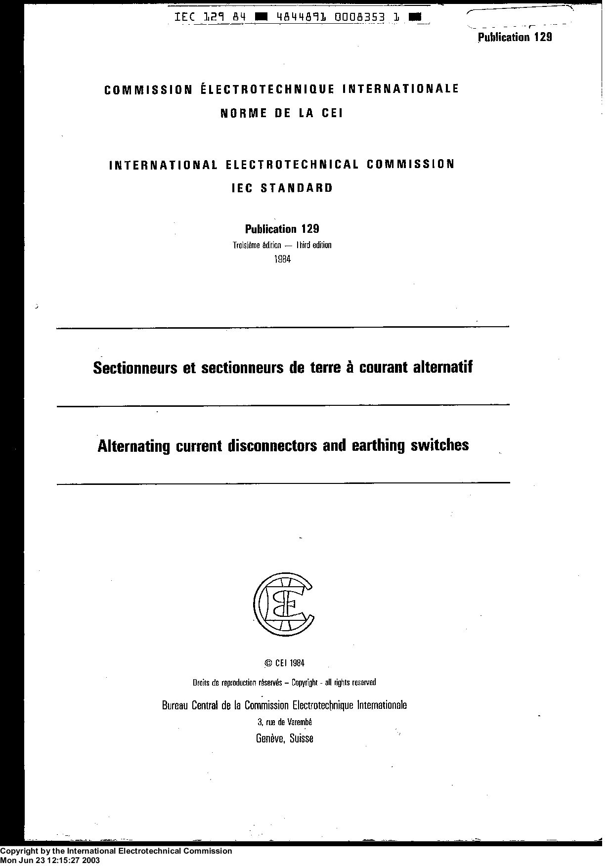 IEC 60129:1984封面图
