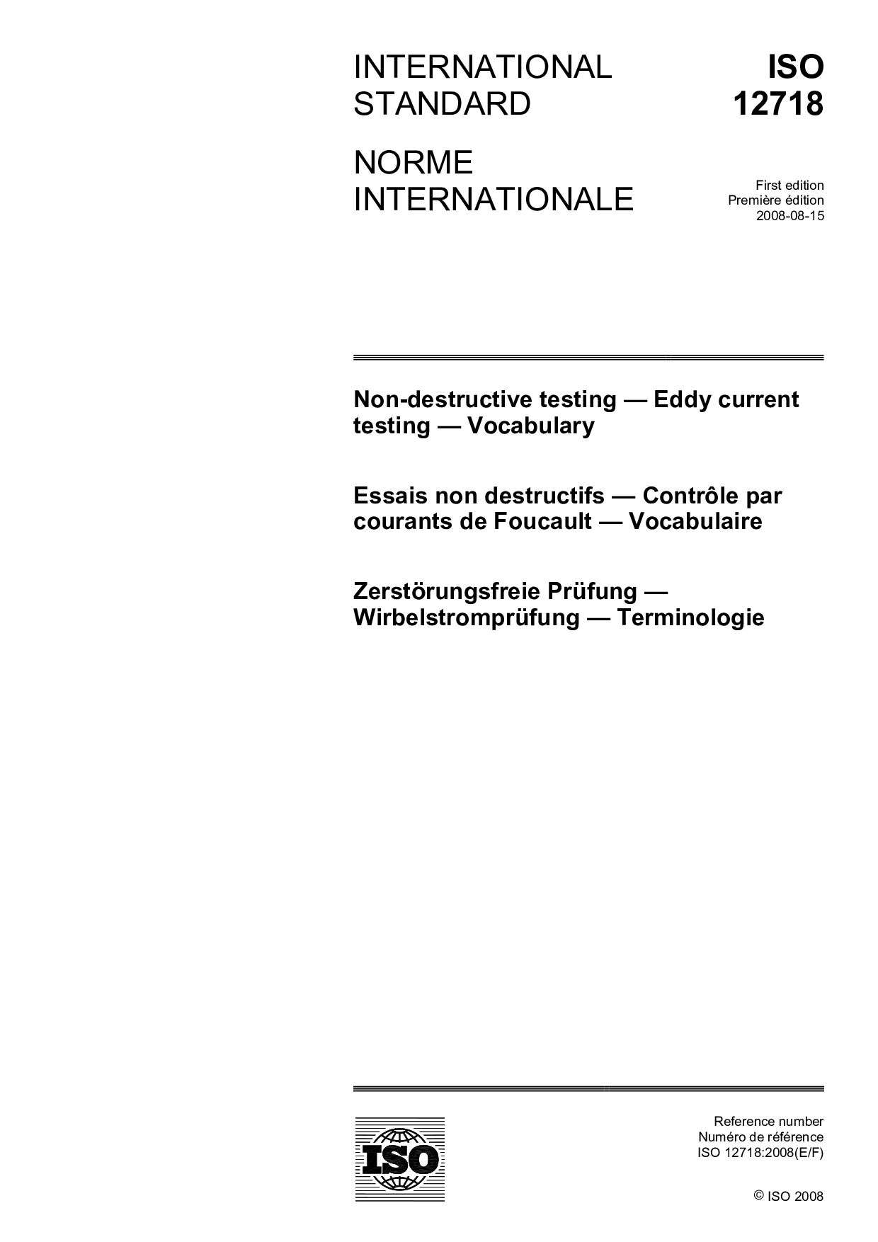 ISO 12718:2008封面图