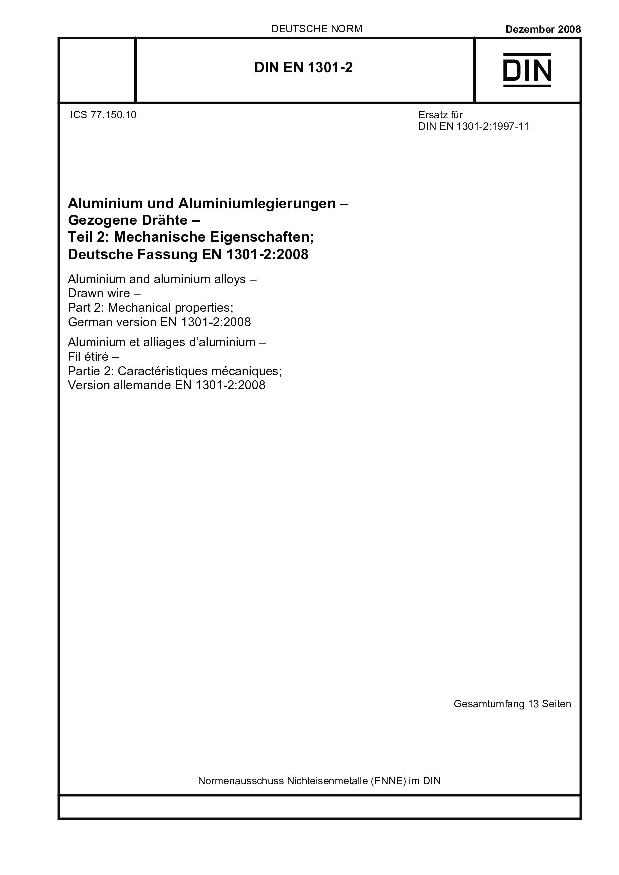 DIN EN 1301-2:2008封面图