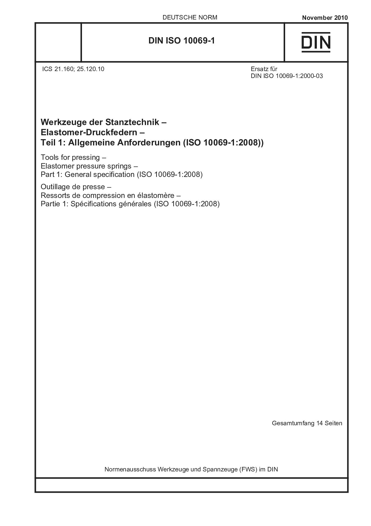 DIN ISO 10069-1:2010封面图