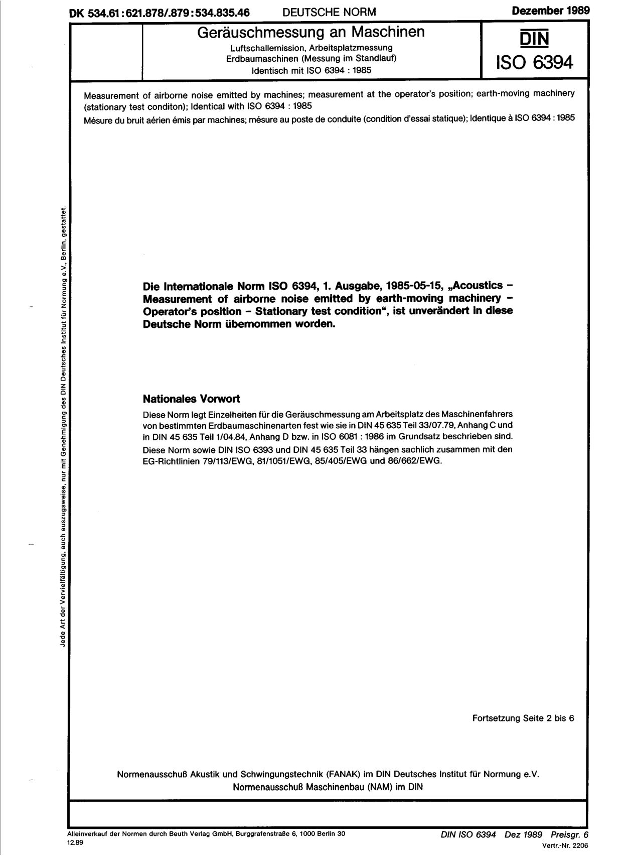 DIN ISO 6394:1989-12封面图