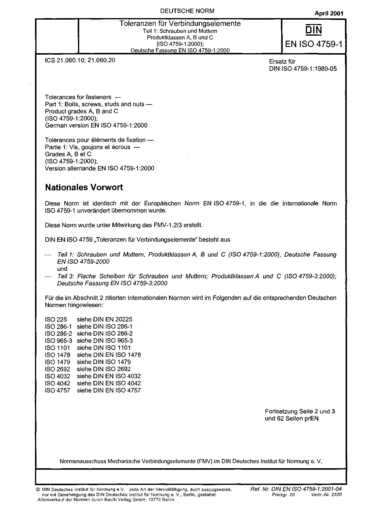 DIN EN ISO 4759-1:2001-04封面图