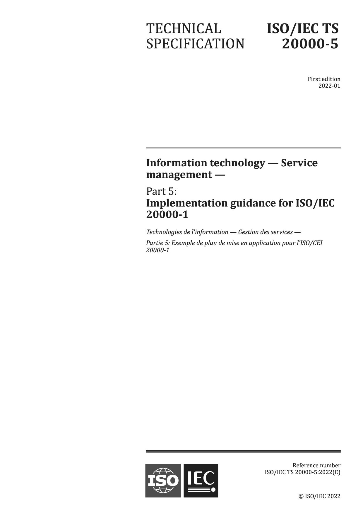 ISO/IEC TS 20000-5:2022
