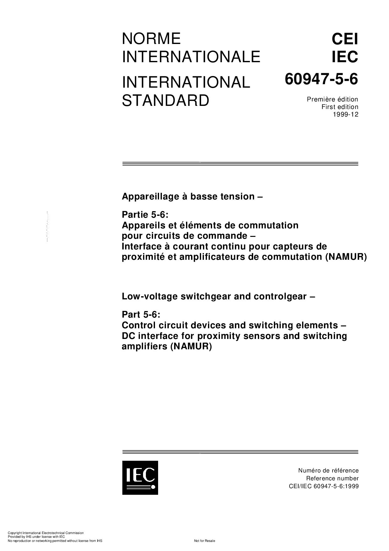 IEC 60947-5-6:1999