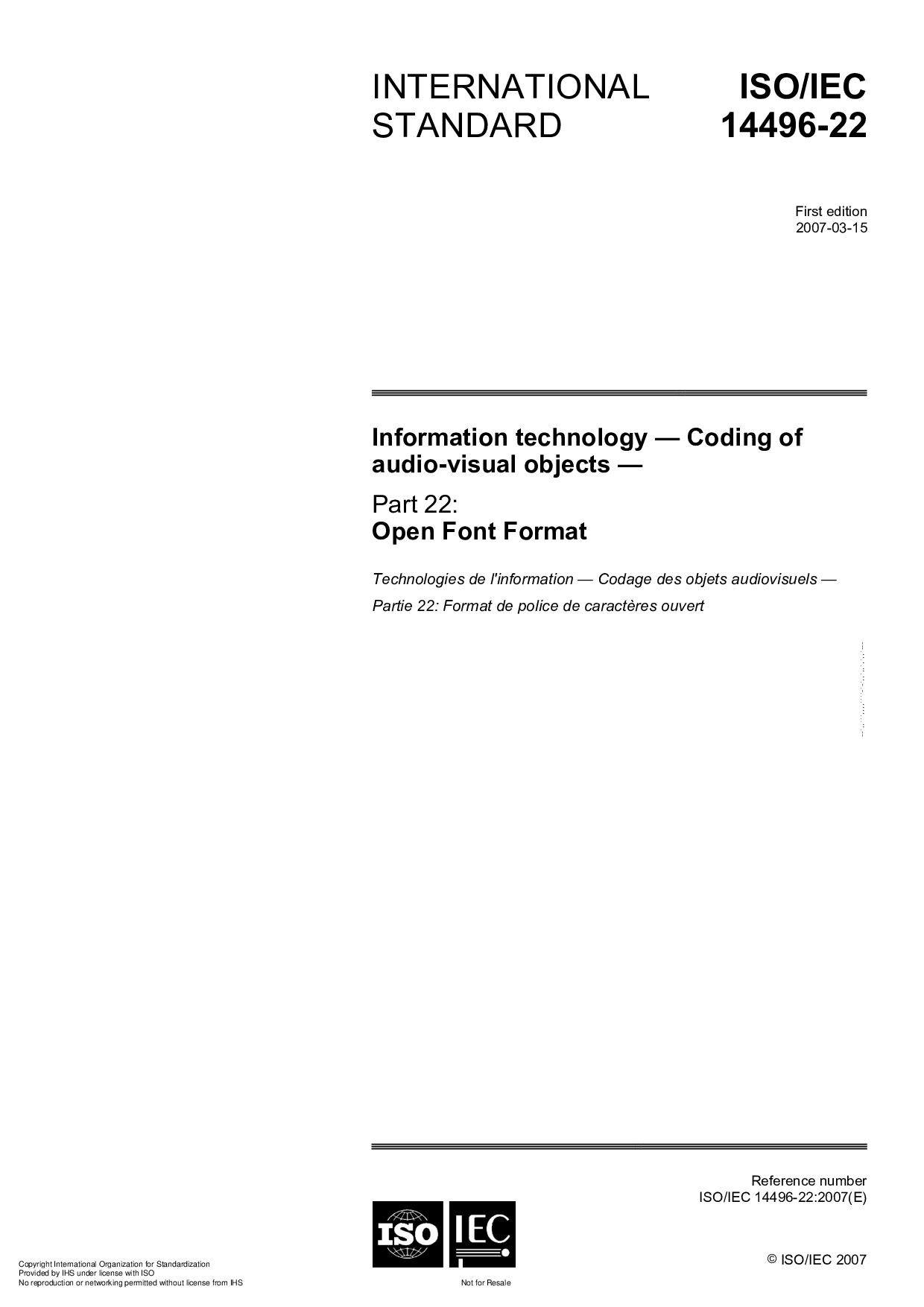 ISO/IEC 14496-22:2007封面图