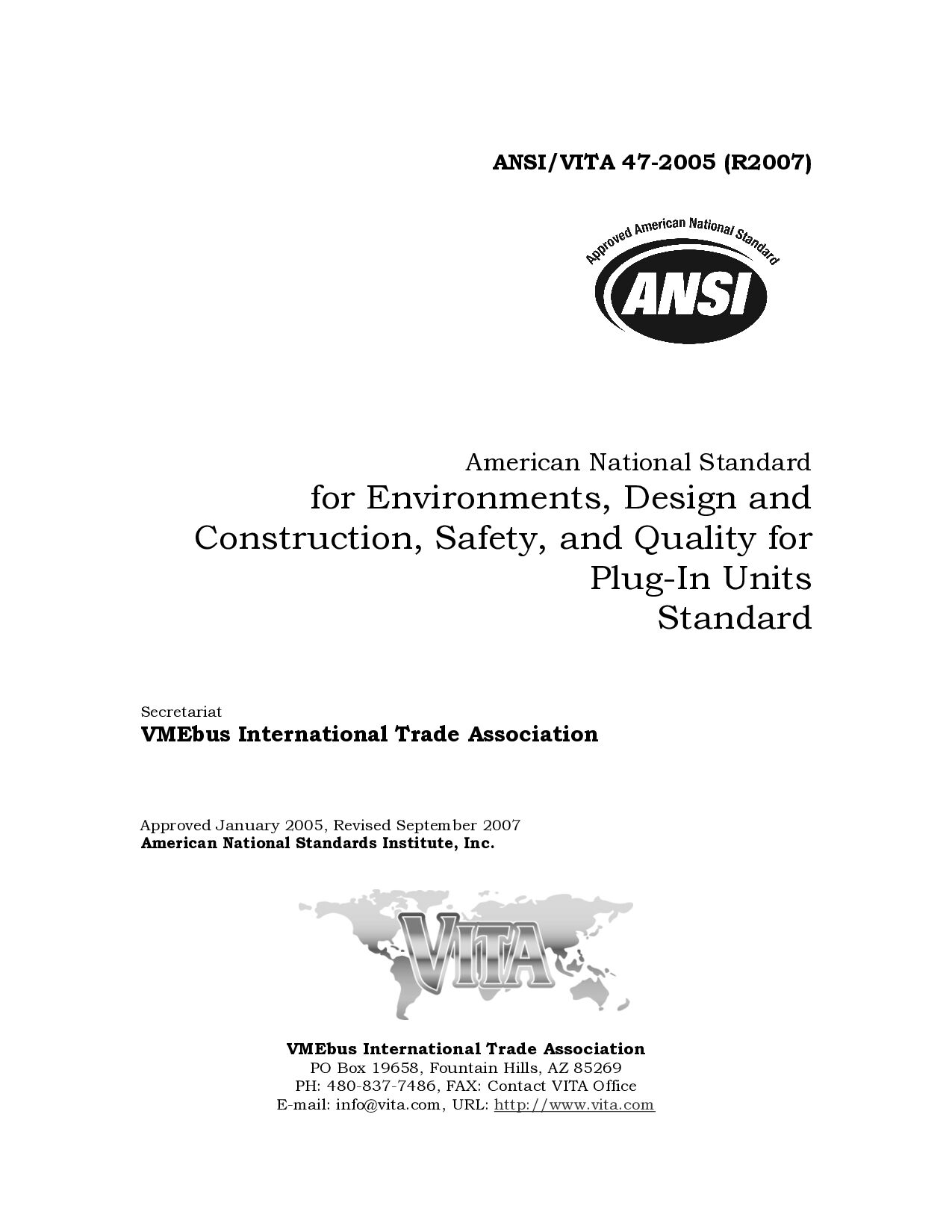 ANSI/VITA 47-2005封面图