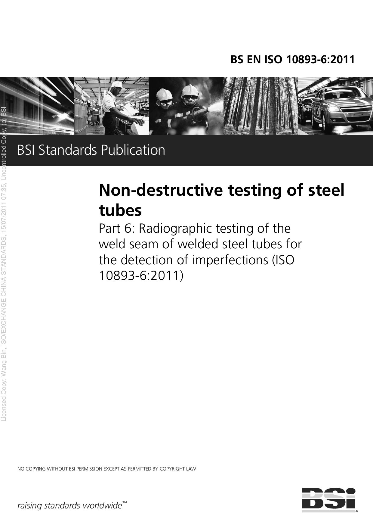 BS EN ISO 10893-6:2011