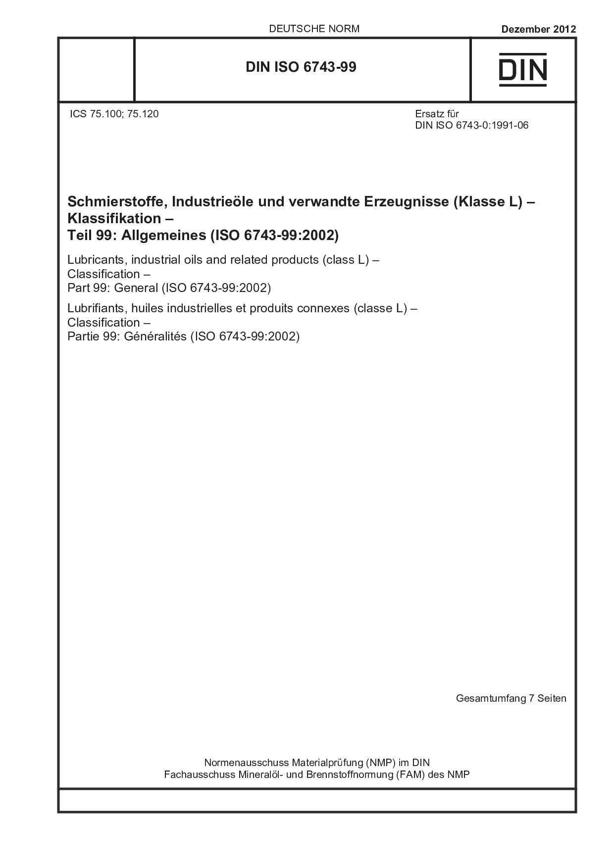 DIN ISO 6743-99:2012