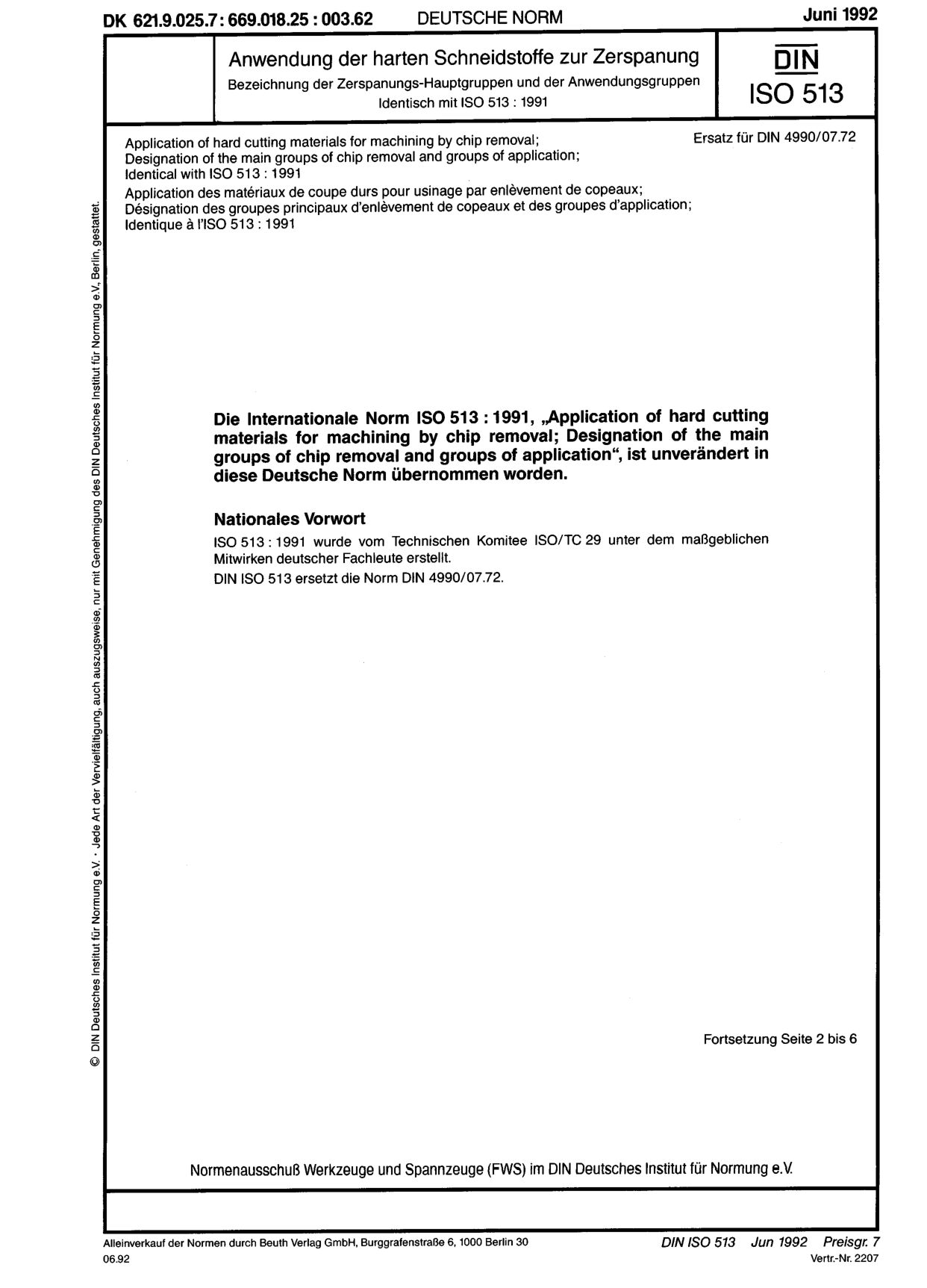 DIN ISO 513:1992-06封面图