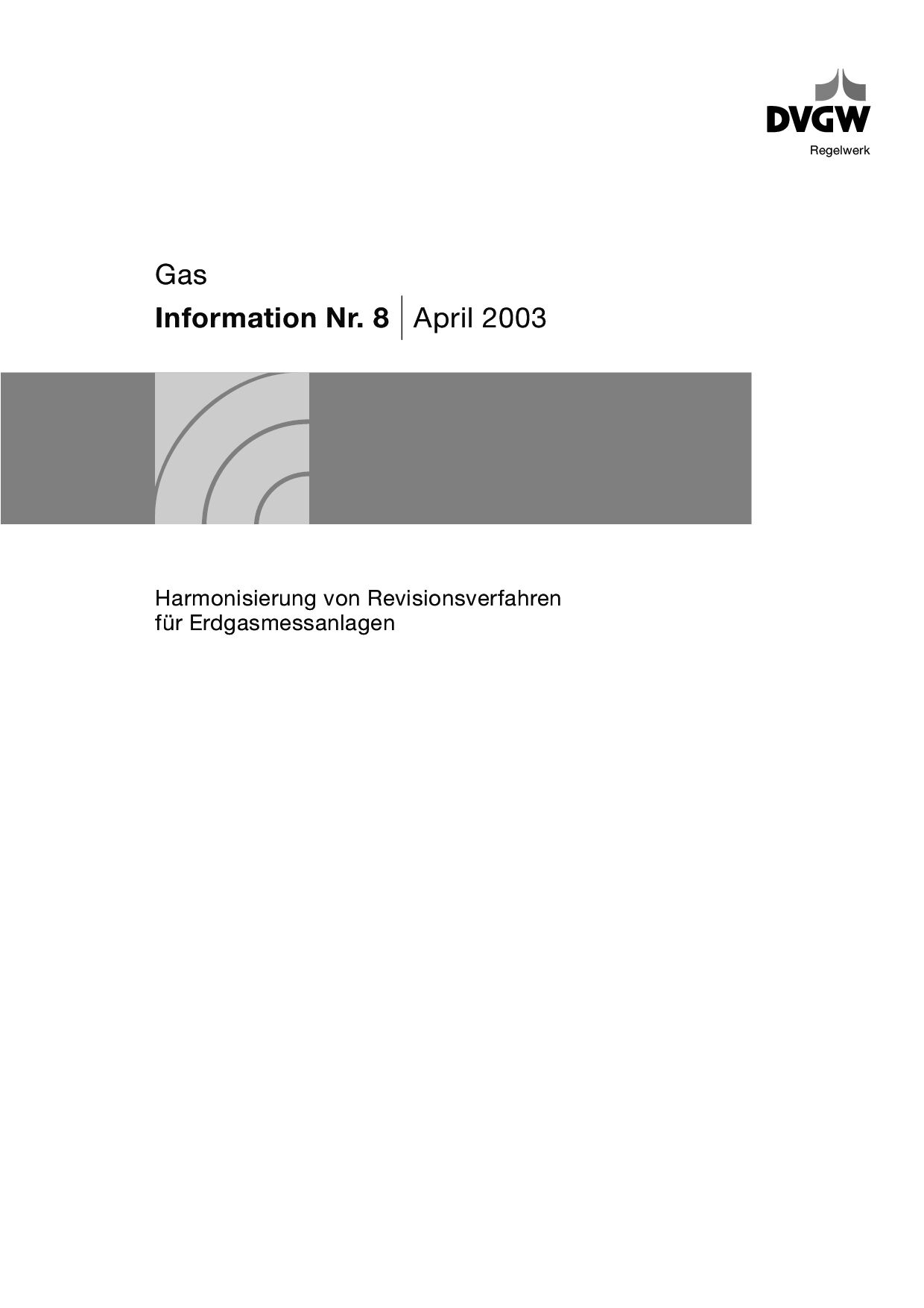 DVGW G Information Nr 8:2003-04