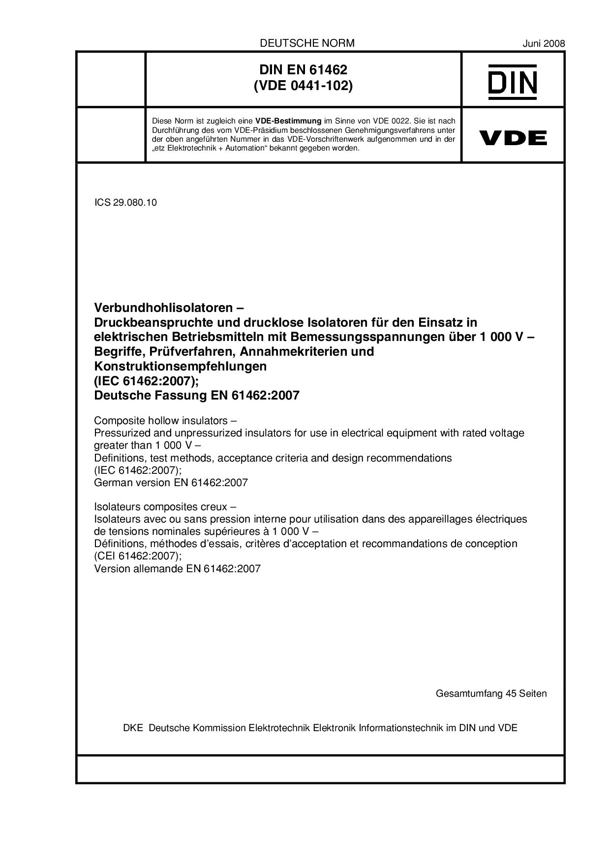 VDE 0441-102-2008封面图