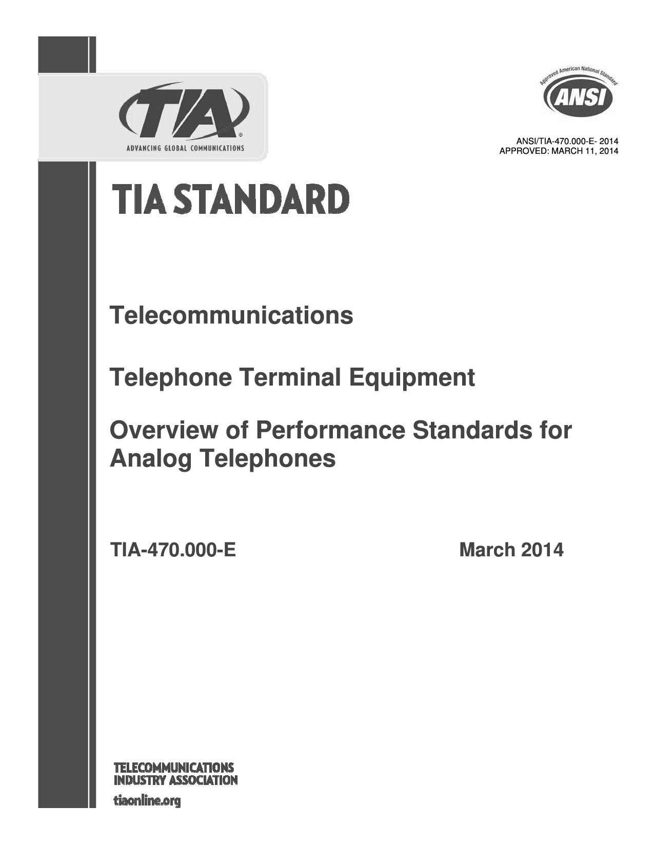 ANSI/TIA-470.000-E-2014封面图