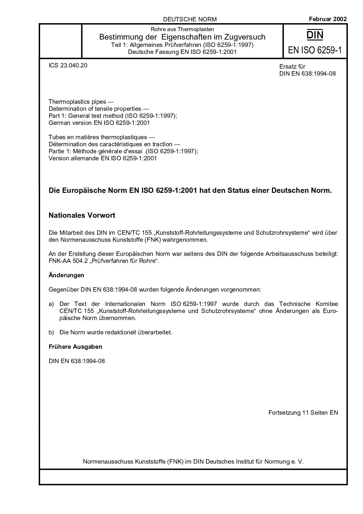 DIN EN ISO 6259-1:2002封面图