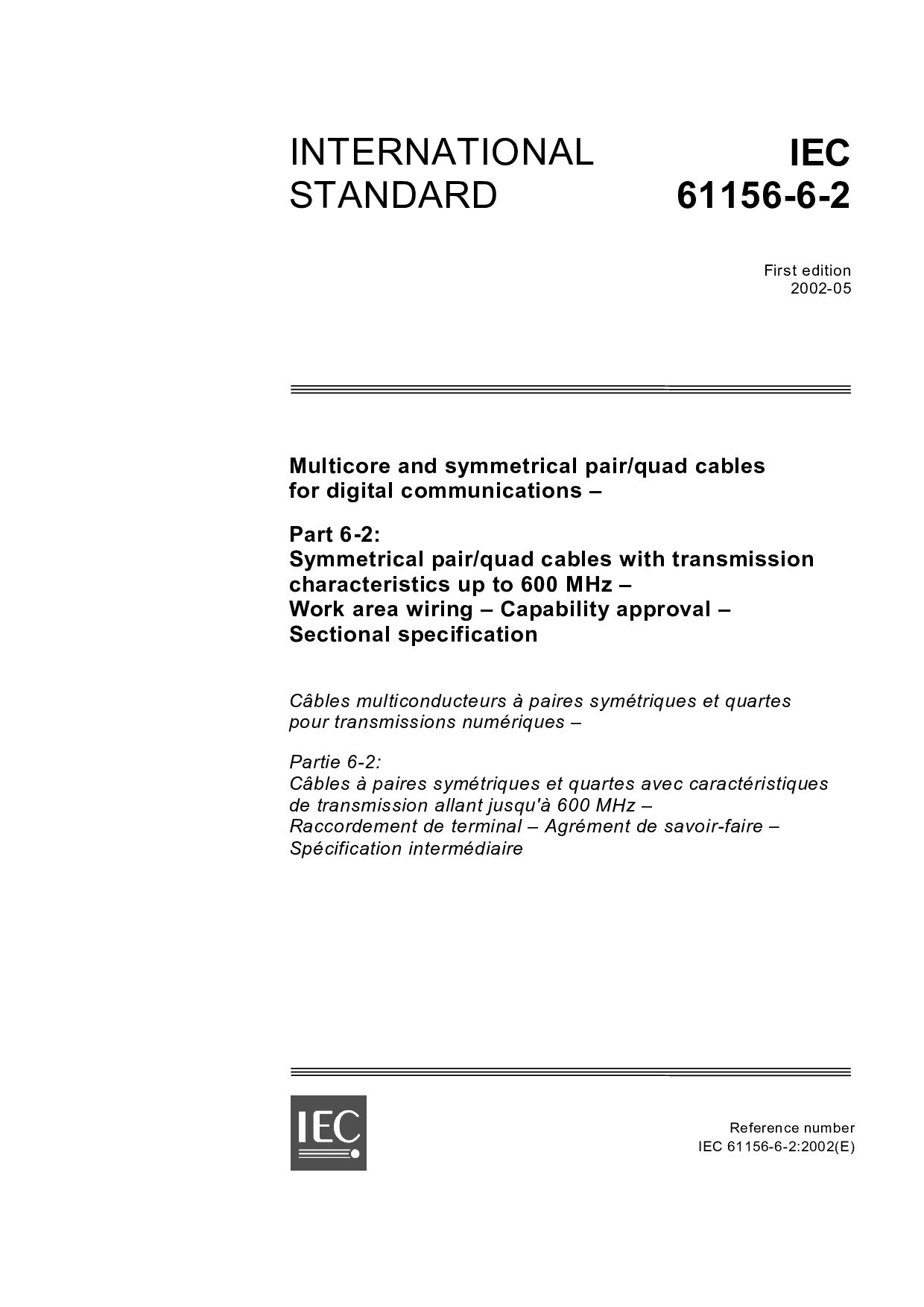 IEC 61156-6-2:2002封面图