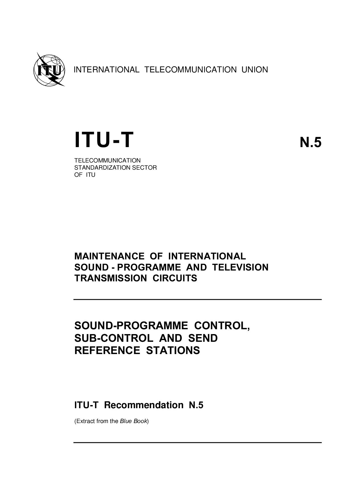 ITU-T N.5-1988封面图