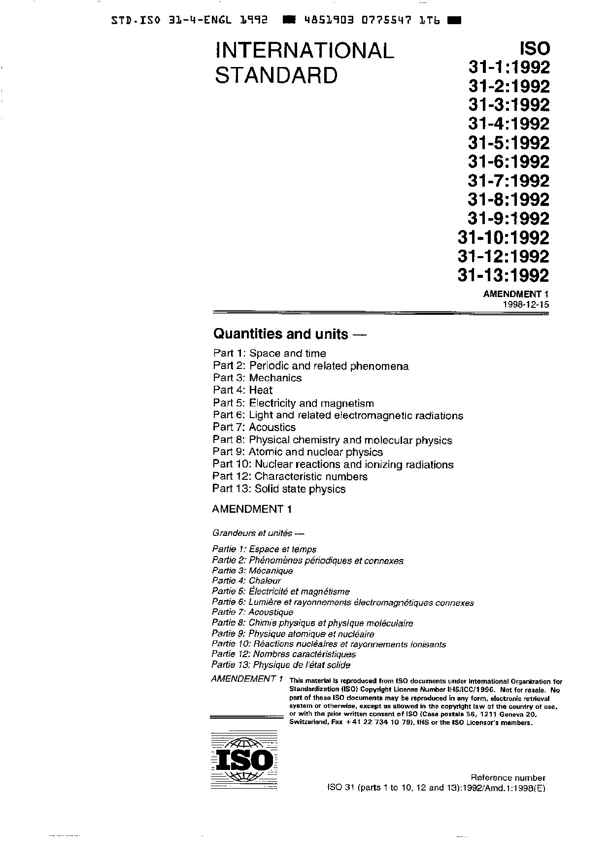 ISO 31-4-1992/Amd 1-1998