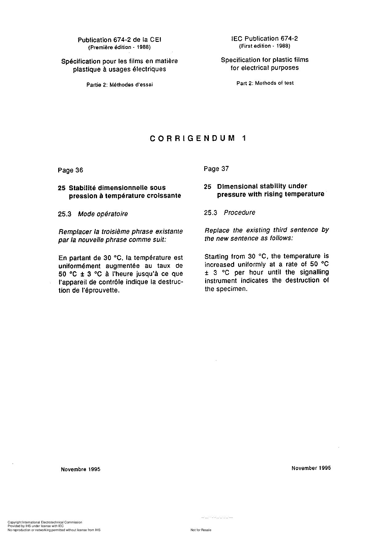 IEC 60674-2 Corrigendum 1-1995