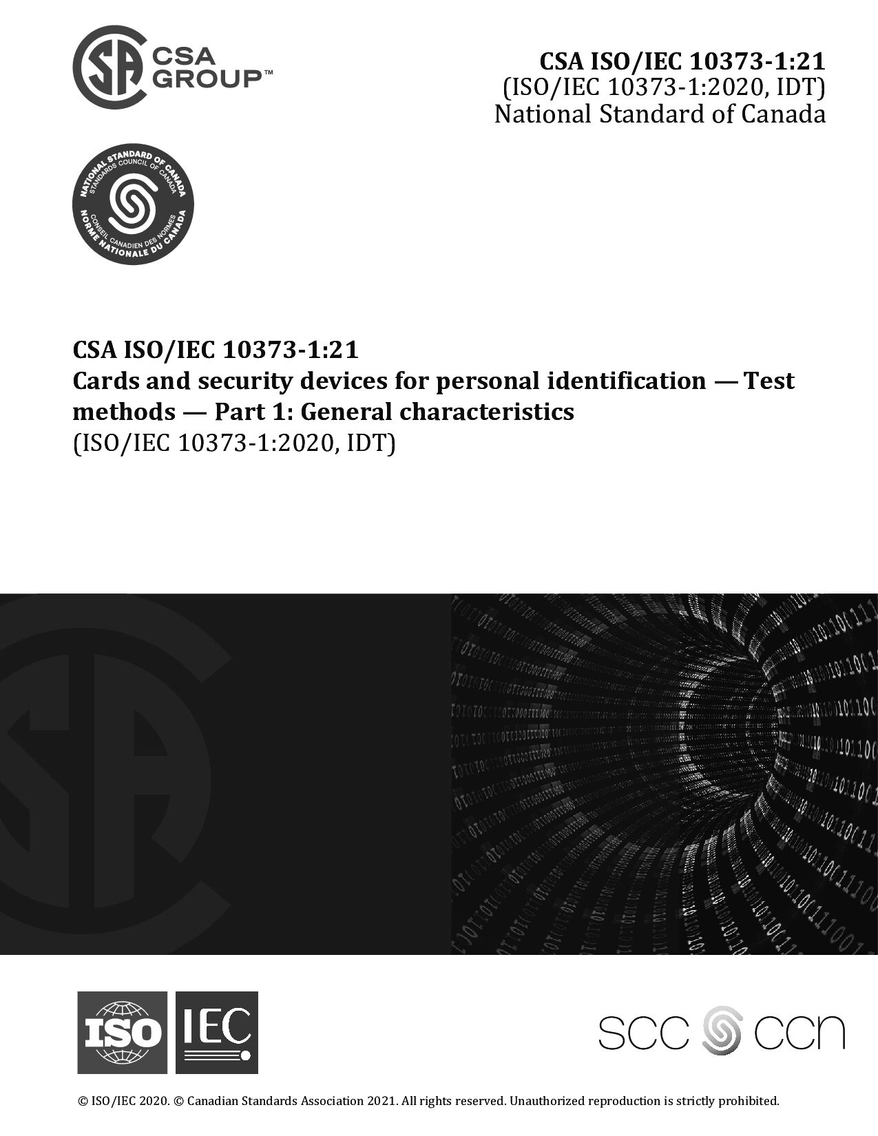 CSA ISO/IEC 10373-1:2021封面图