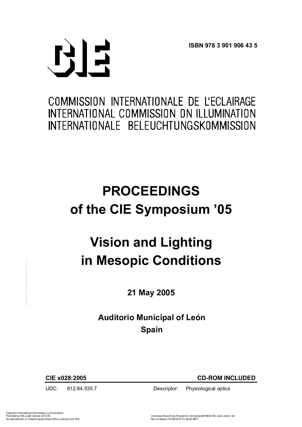 CIE X028-2005封面图