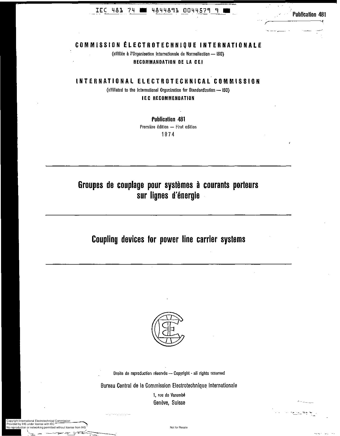 IEC 60481-1974