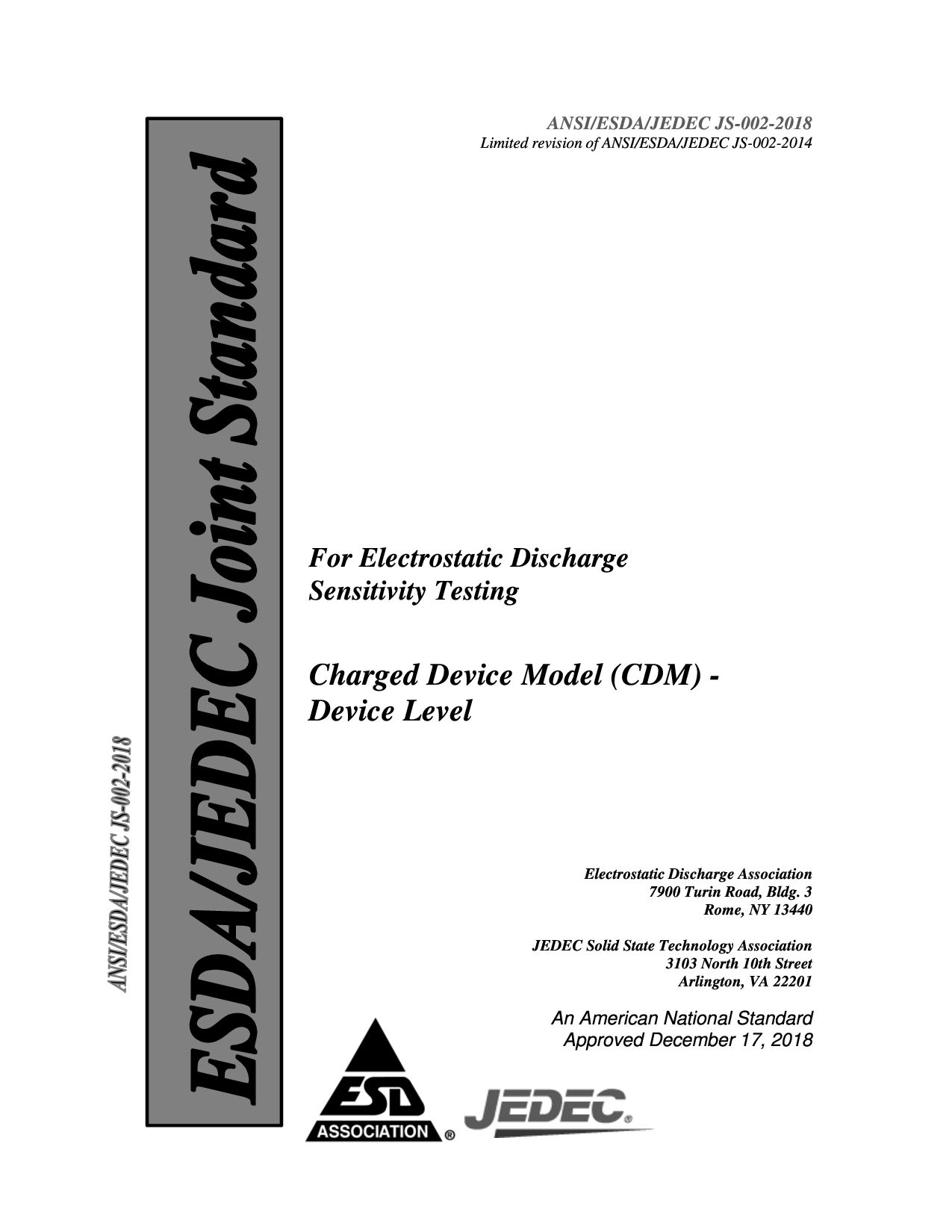 ANSI/ESDA JEDEC JS-002-2018封面图