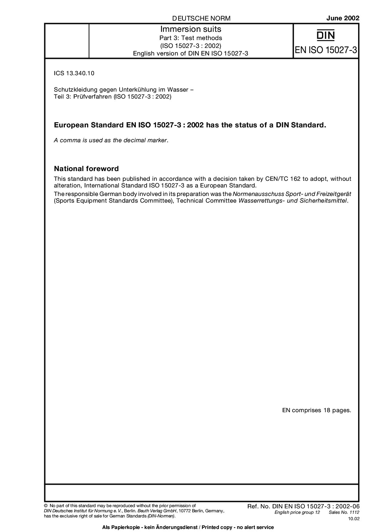 DIN EN ISO 15027-3:2002封面图