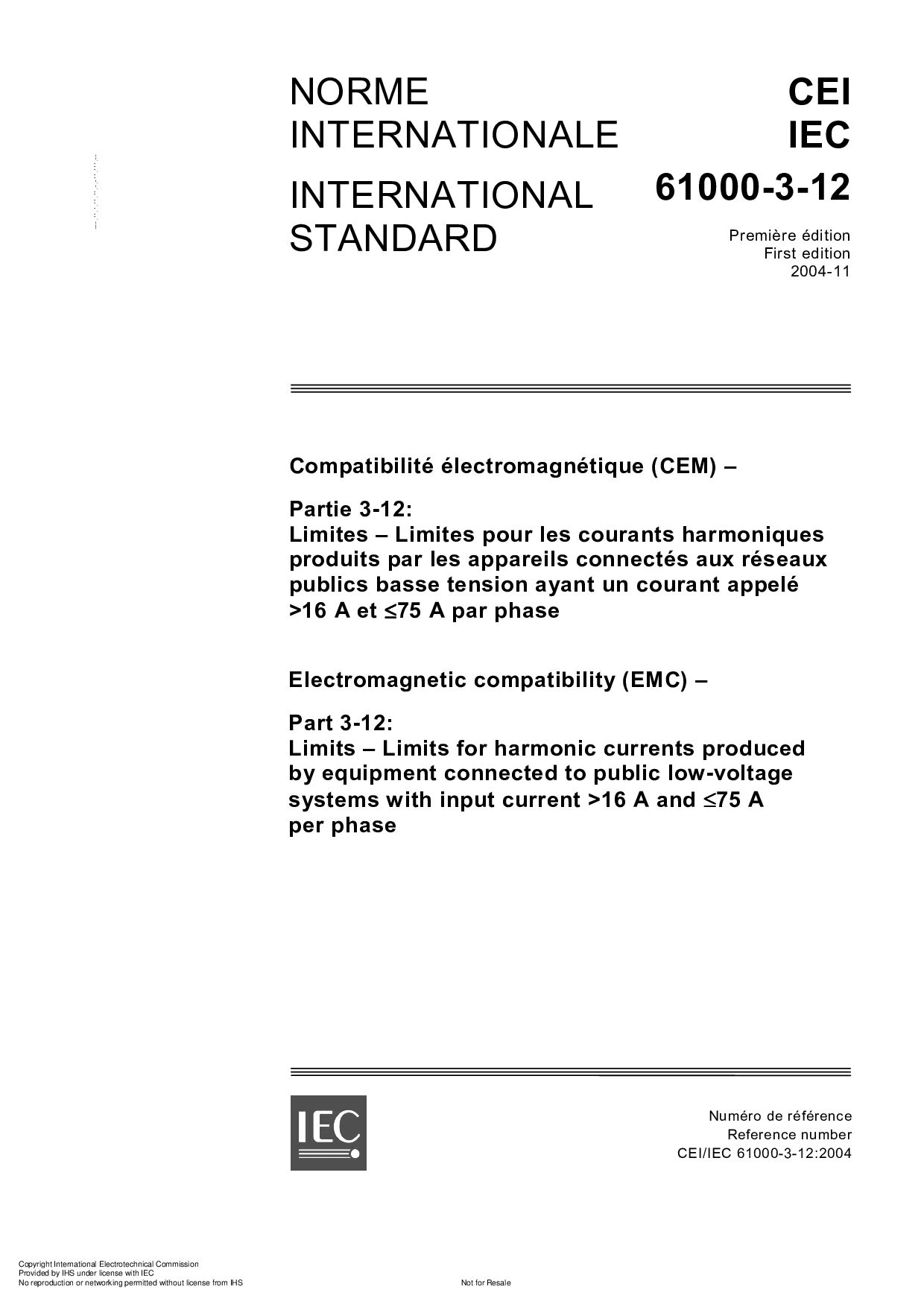 IEC 61000-3-12:2004封面图