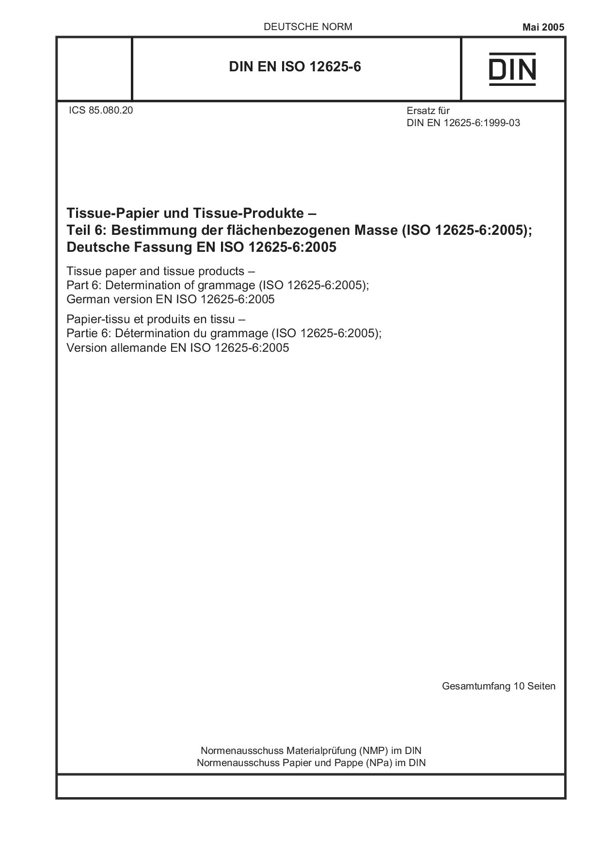 DIN EN ISO 12625-6:2005